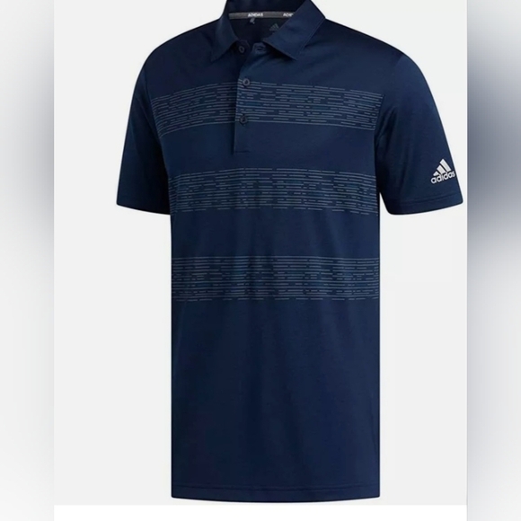 adidas Golf Polo Plaid Key Mens Short Sleeve Collegiate Navy Size XXL - Picture 4 of 12